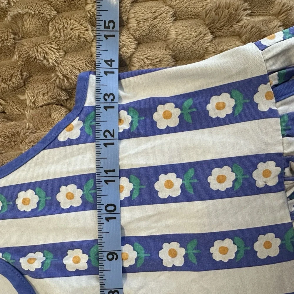 Hanna Andersson Girls Size 12 Summer Dress Pockets Floral Blue White
